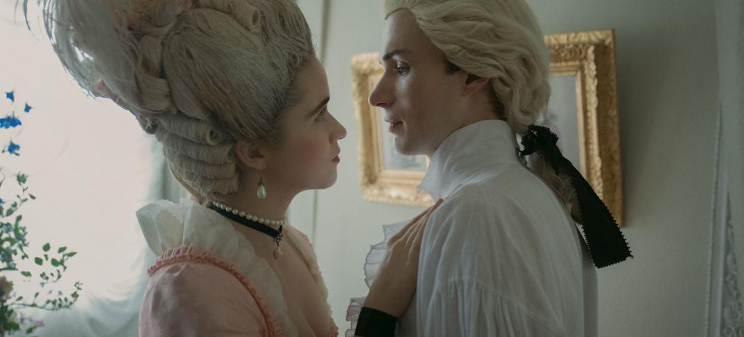 Alice Englert as Camille and Nicholas Denton as Pascal Valmont in Dangerous Liaisons 