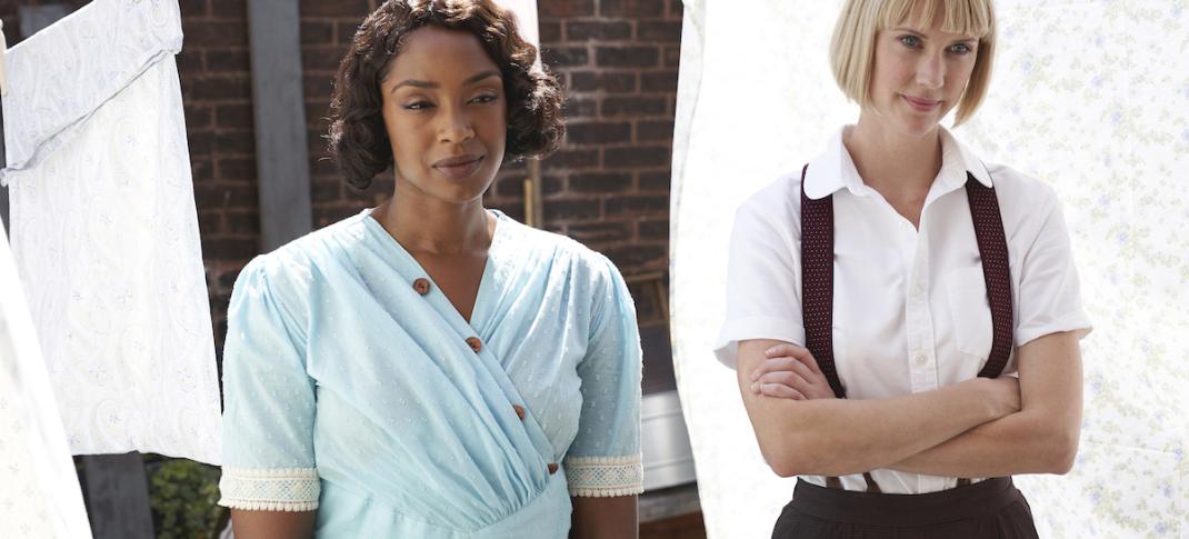 Lauren Lee Smith and Chantel Riley in "Frankie Drake Mysteries". (Photo: CBC)