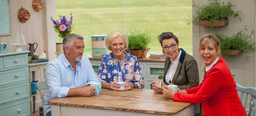 Paul Hollywood, Mary Berry, Sue Perkins and Mel Giedroyc in “The Great British Baking Show.” (Photo: © Mark Bourdillion/Love Productions)