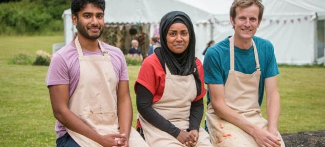 Great British Baking Show finalists Tamal, Nadiya and Ian   (Photo: Courtesy of Love Productions)
