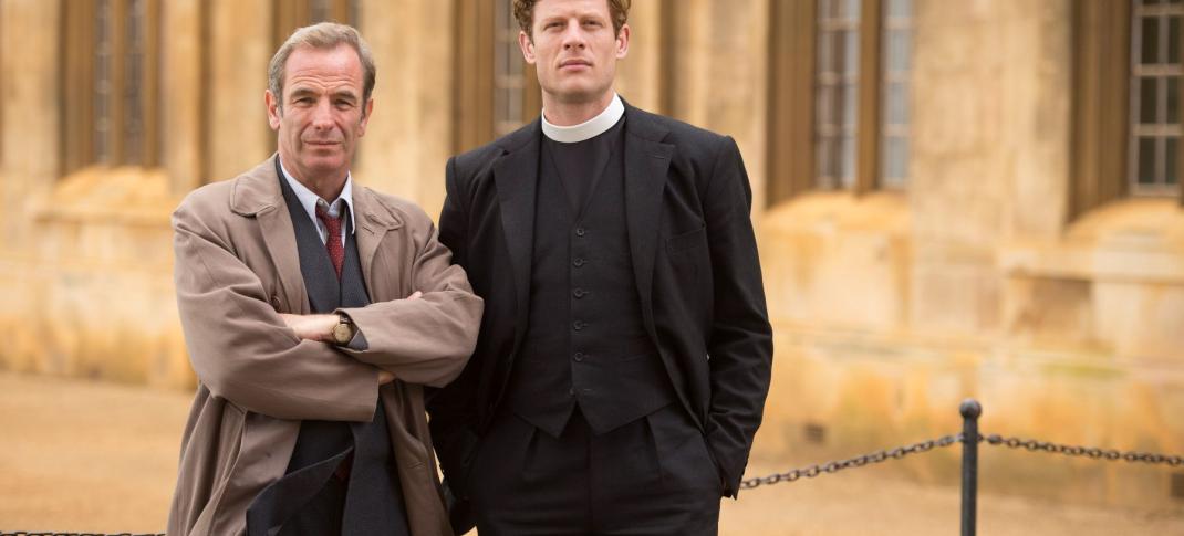 Stars James Norton and Robson Green in "Grantchester". (Photo: Courtesy of (C) Des Willie/Lovely Day Productions & ITV for MASTERPIECE) 