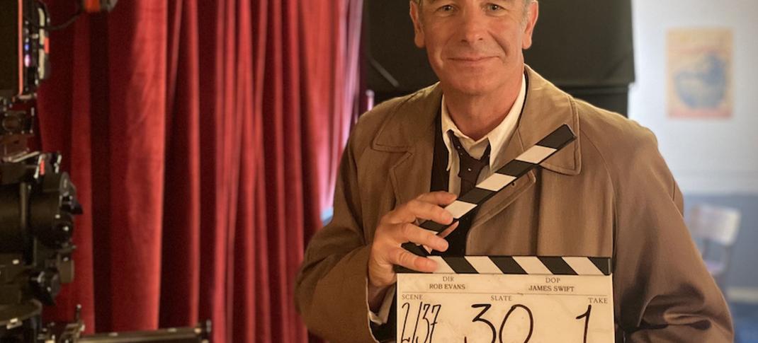 Robson Green on the set of Grantchester Season 8 filming