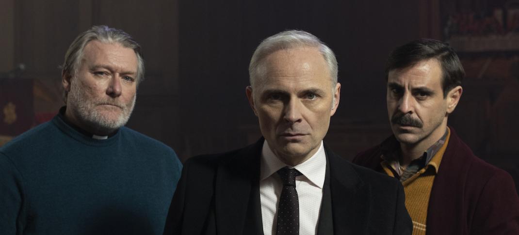 Mark Bonnar, Emun Elliott, and Ian Pirie in "Guilt" Season 2 (Photo: Courtesy of (C) Expectation/Happy Tramp North 2021)