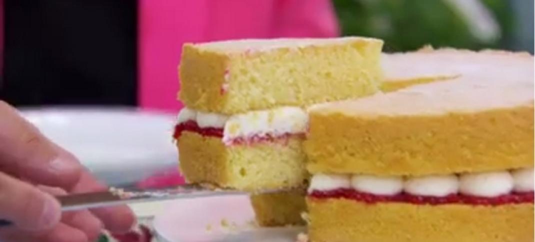 Mary Berry’s Victoria Sandwich is royal cake fit for any queen. (Image courtesy of Love Productions & PBS ©2016)
