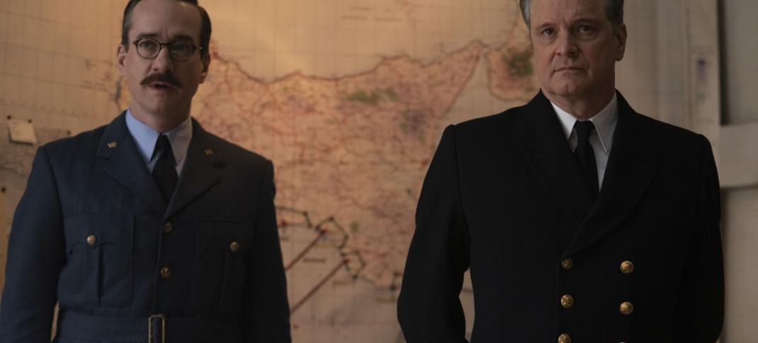 Matthew Macfadyen as Charles Cholmondeley and Colin Firth as Ewen Montagu in Operation Mincemeat