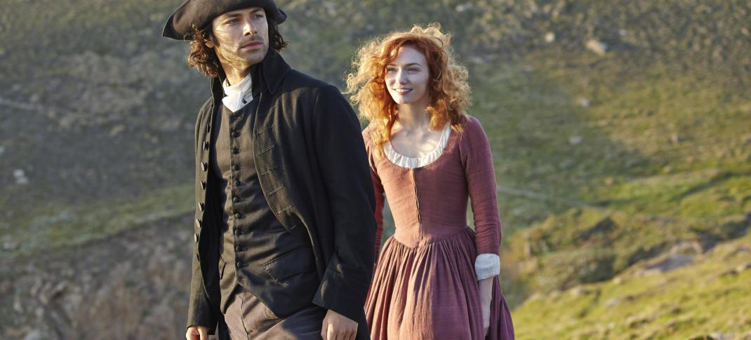 Ross and Demelza and the pretty scenery. (Photo: Courtesy of (C) Robert Viglasky/Mammoth Screen for MASTERPIECE)