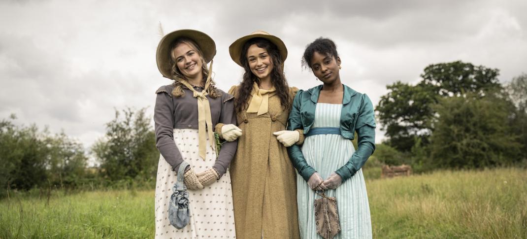 Rose Williams, Rosie Graham and Crystal Clarke in "Sanditon" Season 2 (Photo:  Red Planet LTD)