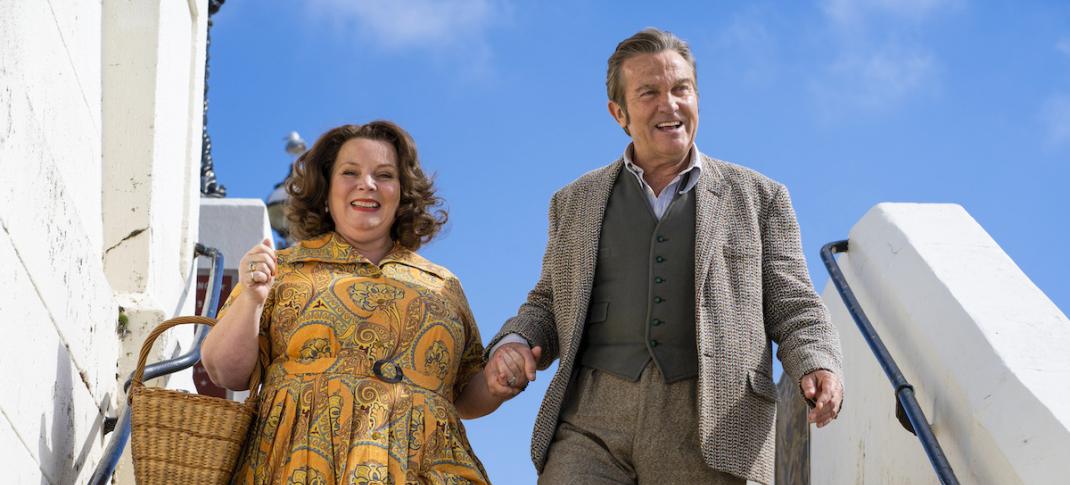 Bradley Walsh and Joanna Scanlon in "The Larkins" (Photo: Acorn TV)