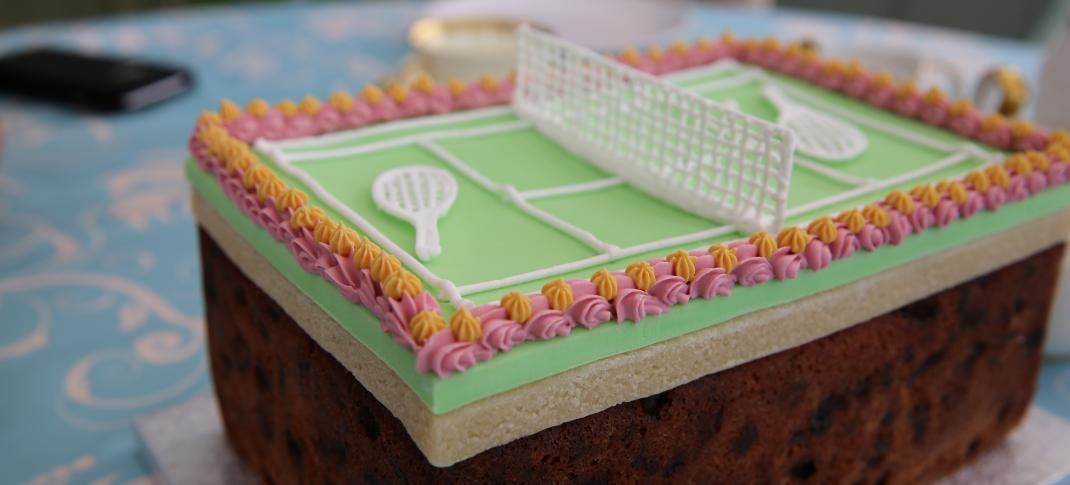 This week's technical challenge was a Victorian era tennis cake. (Photo: Love Productions)