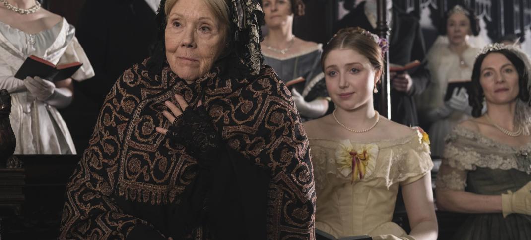  Diana Rigg as the Duchess of Buccleuch and Bebe Cave as Wilhelmina Coke  (Image courtesy of ©ITVStudios2017 for MASTERPIECE)