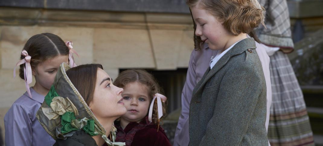 The queen and young Bertie in a sweet moment (Photo: Courtesy of Justin Slee/ITV Plc for MASTERPIECE)