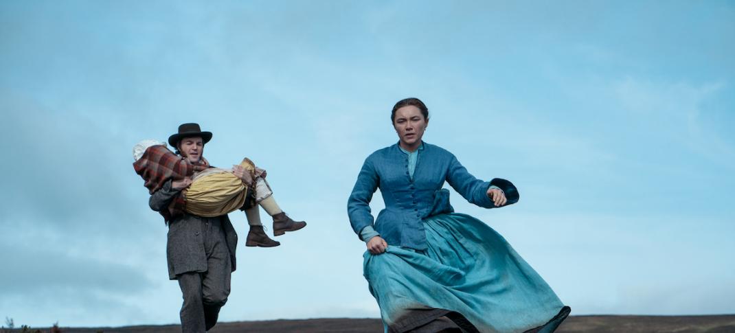 Picture shows: Kíla Lord Cassidy as Anna O’Donnell, Tom Burke as Will Byrne, Florence Pugh as Lib Wright in The Wonder.