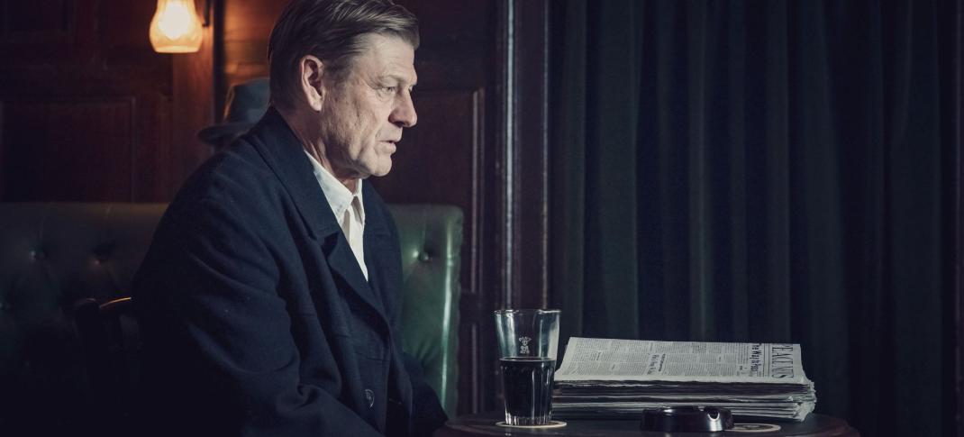 Sean Bean as Douglas Bennett struggling with PTSD in World on Fire Season 1