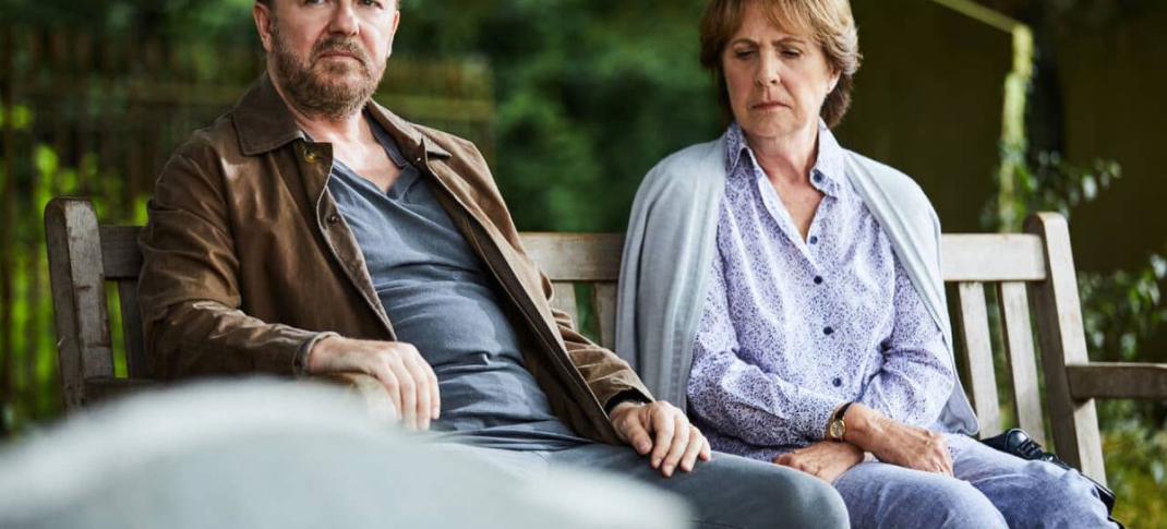 Ricky Gervais and Penelope Wilton in "After Life" (Photo: Netflix)