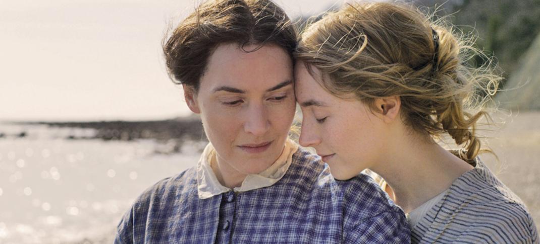 Mary Anning (Kate Winslet) and Charlotte Murchison (Saoirse Ronan). Credit: Neon.