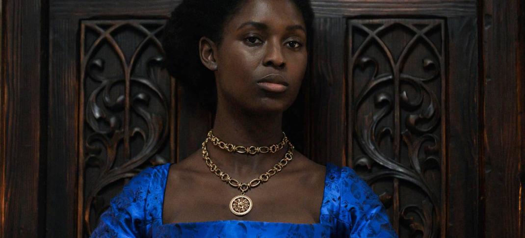 Jodie Turner-Smith as "Anne Boleyn" (Photo: PARISA TGAHIZADEH / FABLE / THE FALEN FALCON LTD / VIACOMCBS)