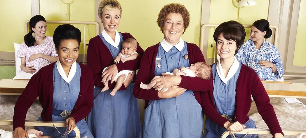 Nurse Anderson (LEONIE ELLIOTT), Nurse Franklin (HELEN GEORGE), Nurse Crane (LINDA BASSETT) and Nurse Dyer (JENNIFER KIRBY) are back on the job   Credit: Courtesy of BBC / Neal Street Productions