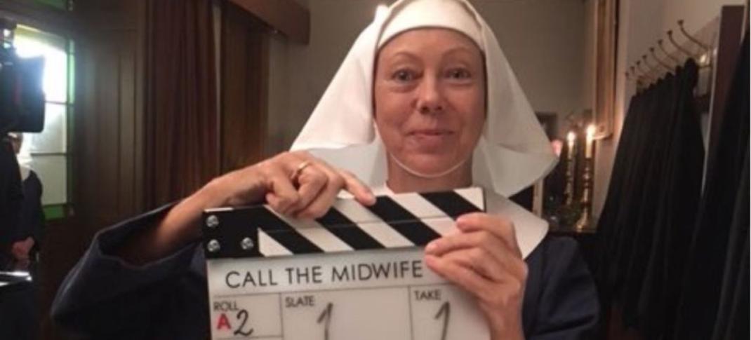 Jenny Agutter kicking off "Call the Midwife" Season 8! (Photo: BBC)