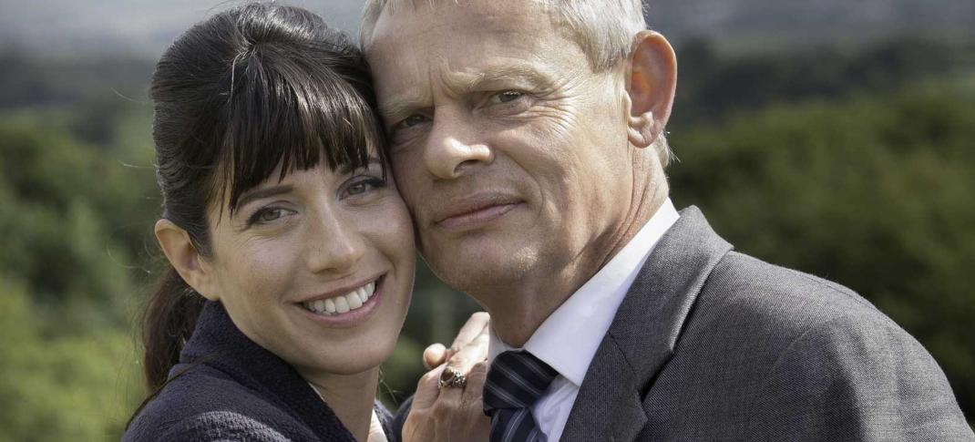 Martin Clunes as Martin Ellingham and Caroline Catz as Louisa Ellingham in 'Doc Martin'