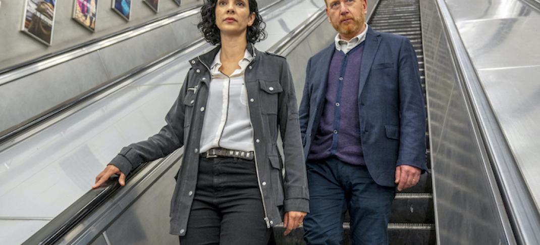 DI Max Arnold (Adrian Scarborough) and DS Priya Shamsie (Sonita Henry) © Acorn TV