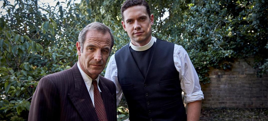 Tom Brittney and Robson Green in "Grantchester" (Photo: Courtesy of Colin Hutton/Kudos, an Endemol Shine Company, MASTERPIECE and ITV)