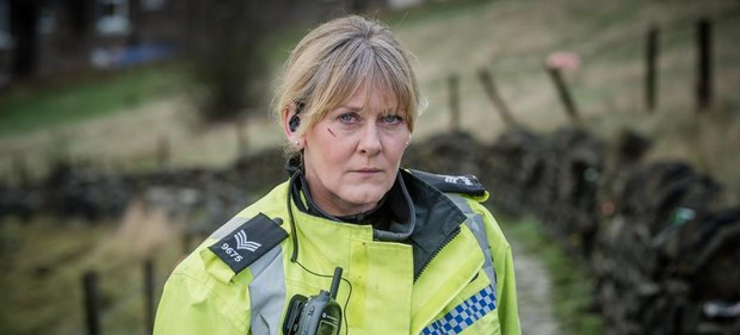 Sarah Lancashire as PC Catherine Cawood at a new crime scene in "Happy Valley" Season 2