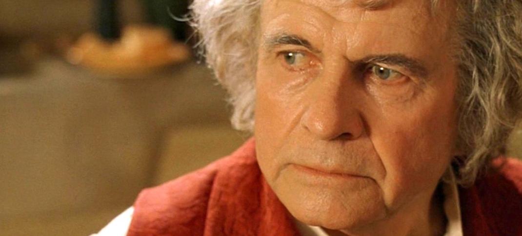 Sir Ian Holm as Bilbo Baggins in "The Lrod (Credit: New Line Cinema)