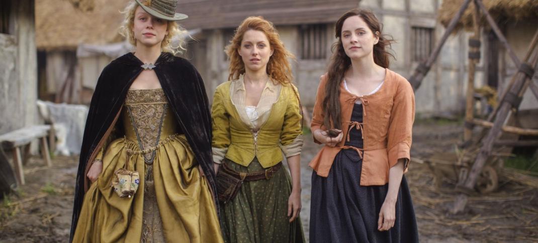 Naomi Battrick, Sophie Rundle and Niamh Walsh in "Jamestown" (Photo: Carnival Films Ltd 2017)