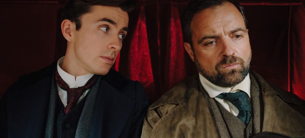 Matthew Beard as Max Liebermann and Juergen Maurer as Oskar Rheinhardt in 'Vienna Blood' Season 1