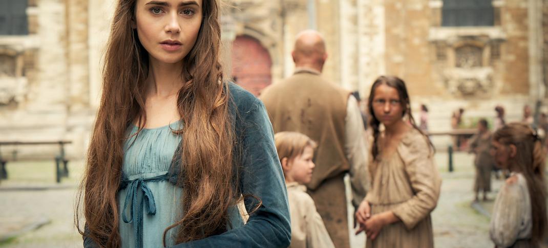 Lily Collins as Fantine (Photo: Robert Viglasky/Lookout Point for BBC One and MASTERPIECE)