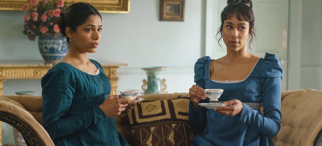 Frieda Pinto and Zawe Ashton in "Mr. Malcolm's List" (Photo: Bleecker Street)