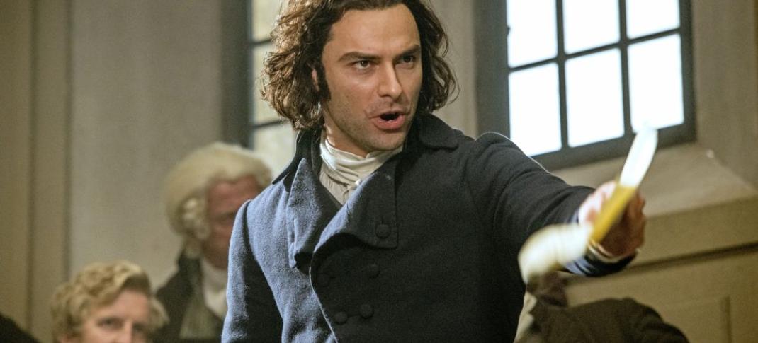 Aidan Turner getting his MP on. (Photo: Courtesy of Mammoth Screen for BBC and MASTERPIECE)