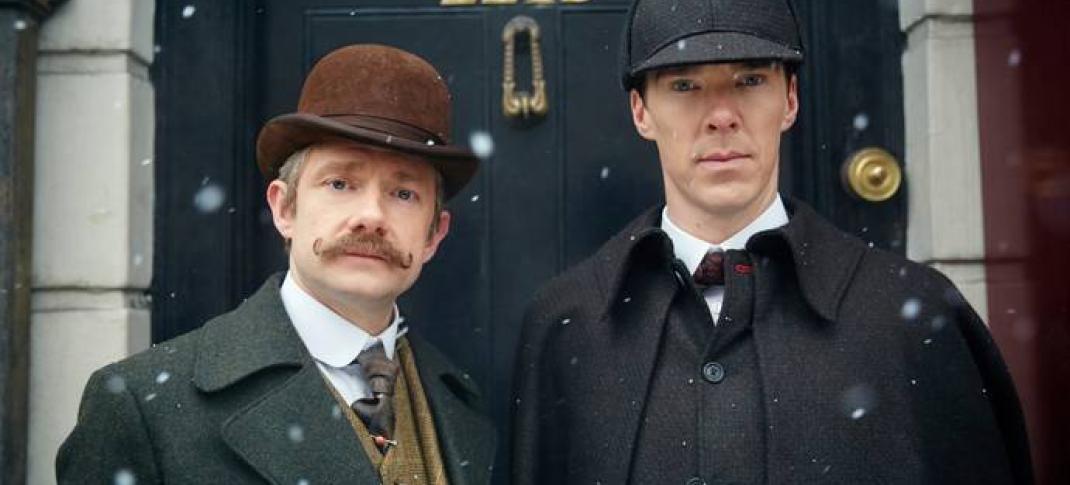 A very Victorian Benedict Cumberbatch and Martin Freeman from "Sherlock" special "The Abominable Bride". (Photo:  Courtesy of © Robert Viglasky/Hartswood Films and BBC Wales for BBC One and MASTERPIECE) 