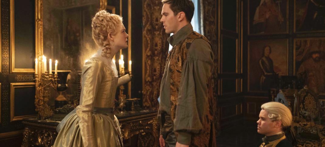 Elle Fanning and Nicholas Hoult in "The Great" (Photo: Hulu)