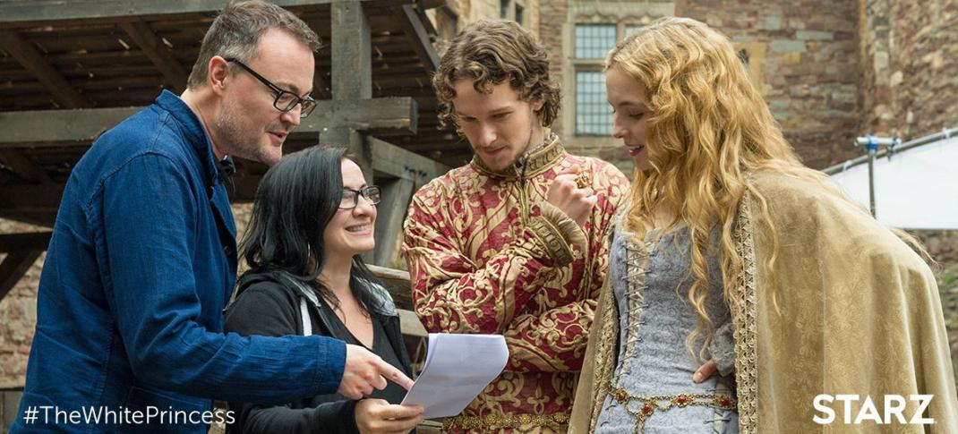 Jody Comer, Jacob Collins-Levy and "White Princess" Producer Emma Frost Photo: Starz)