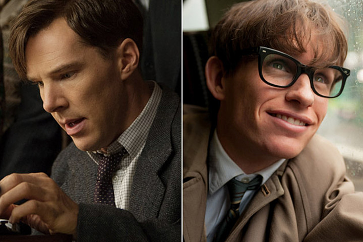 Benedict Cumberbatch as Alan Turing and Eddie Redmayne as Stephen Hawking (Photos: Weinstein Films/Working Title Films)