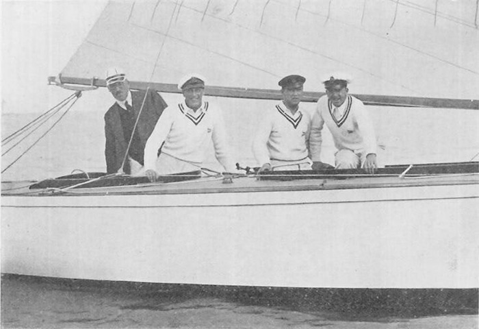 Crown Prince Olav and his crew, 1928 Olympics. Wikipedia.